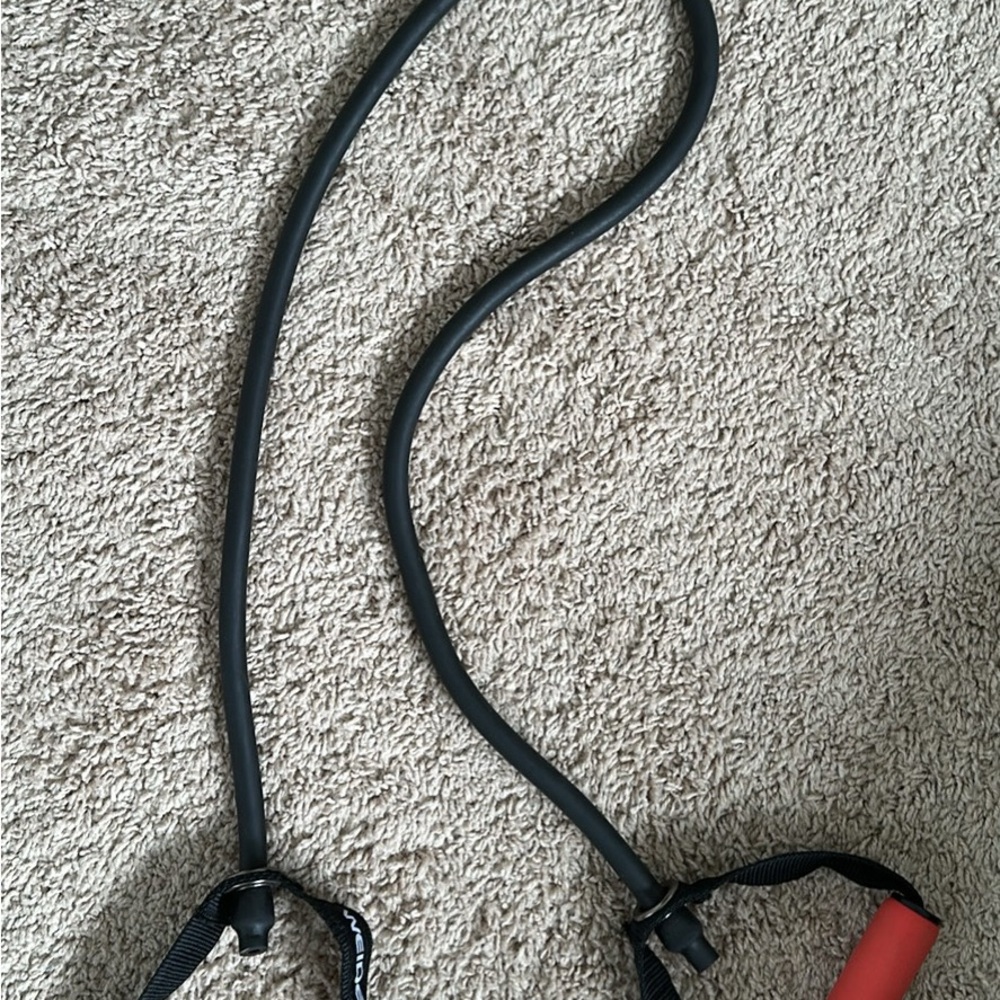 2 Resistance Tube Exercise Bands with Handles - Black and Red